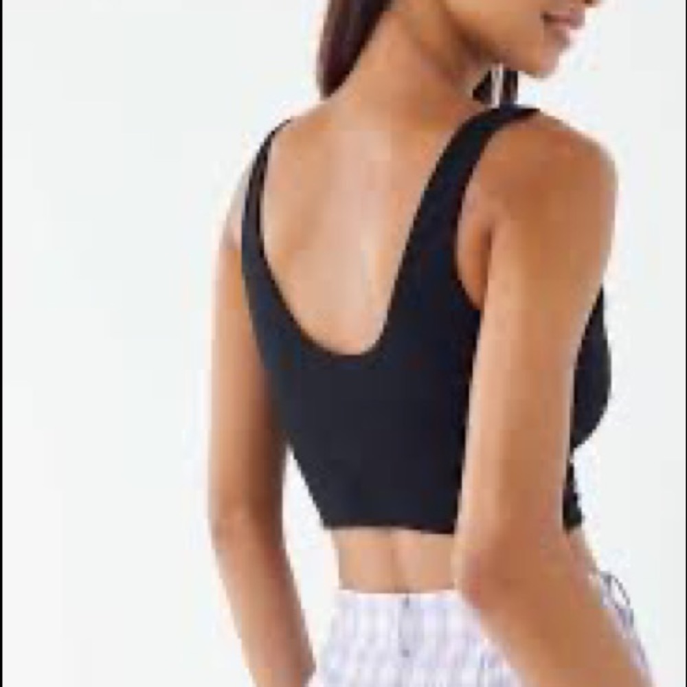 urban outfitters black cutout underboob crop tank top cropped - Picture 2 of 4